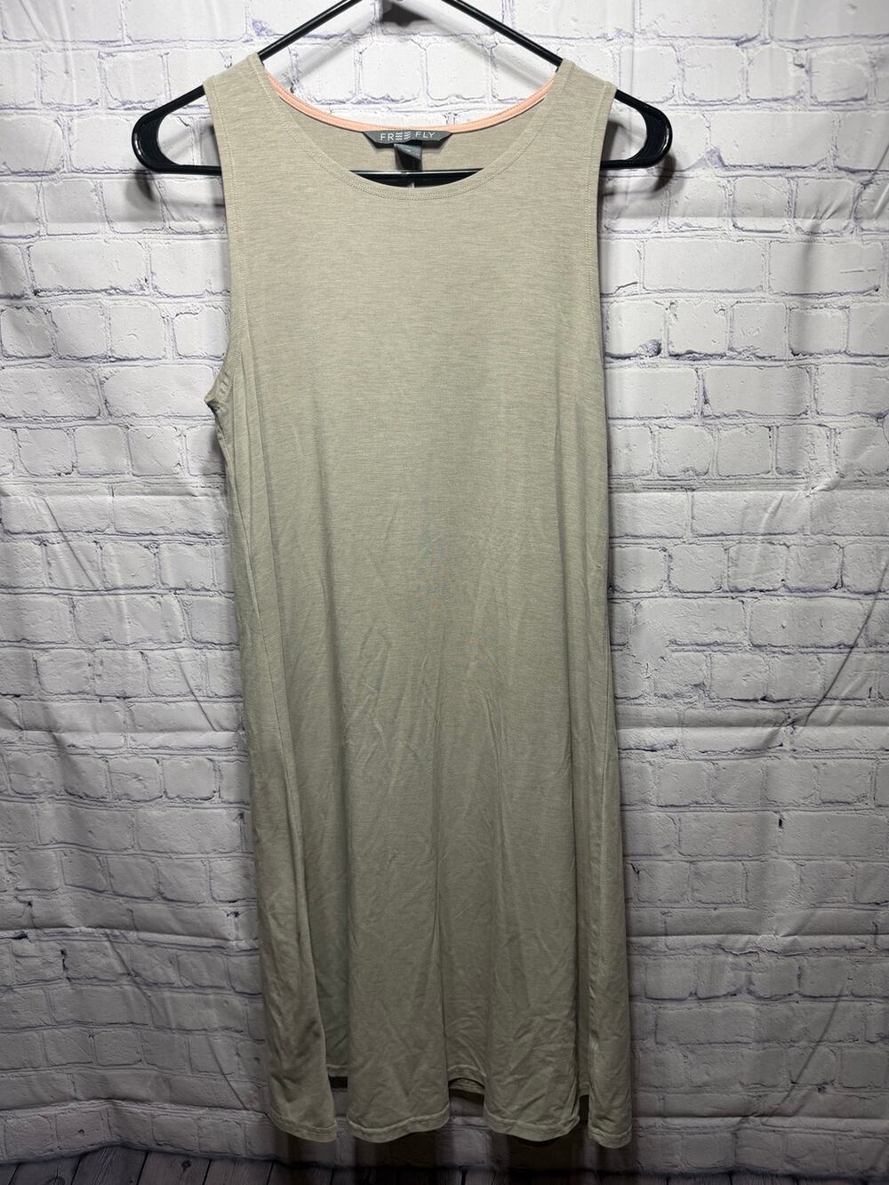 Free Fly Sleeveless Bamboo Blend Tank Dress Tan Sz M Stretch Casual